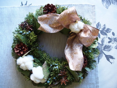 【フラワーアレンジメント】X'mas wreath ~fresh wreath~